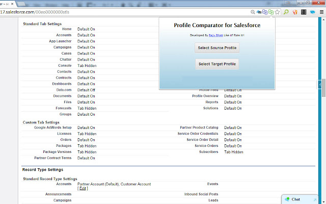 Profile Comparator for Salesforce chrome谷歌浏览器插件_扩展第1张截图