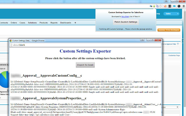 Custom Settings Exporter for Salesforce chrome谷歌浏览器插件_扩展第1张截图