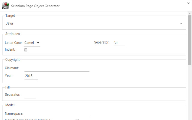 Selenium Page Object Generator chrome谷歌浏览器插件_扩展第2张截图