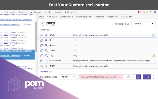 POM Builder – Auto-generate CSS/XPath Locator chrome谷歌浏览器插件_扩展第2张截图