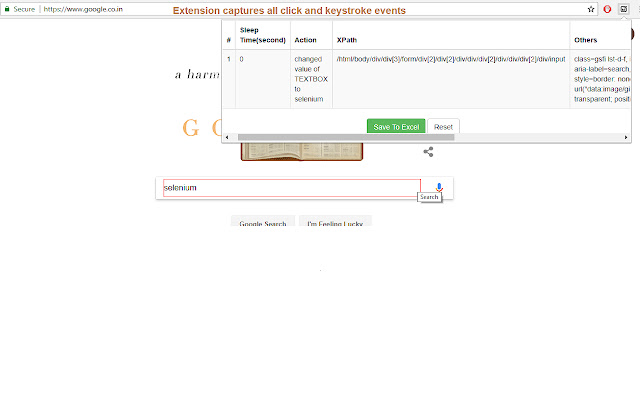 Selenium Capture + Excel Generator chrome谷歌浏览器插件_扩展第2张截图