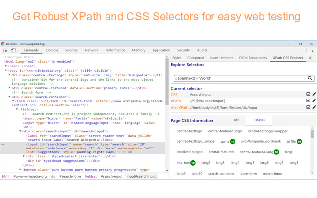 XPath CSS Explorer chrome谷歌浏览器插件_扩展第1张截图