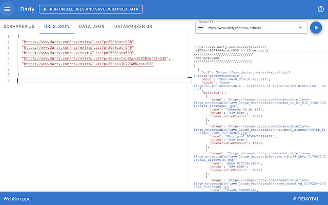 WebScrapper for developers - Free - Remotal chrome谷歌浏览器插件_扩展第3张截图