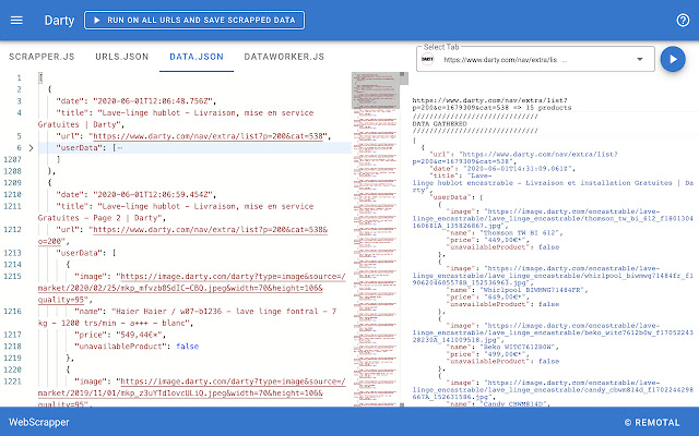 WebScrapper for developers - Free - Remotal chrome谷歌浏览器插件_扩展第4张截图