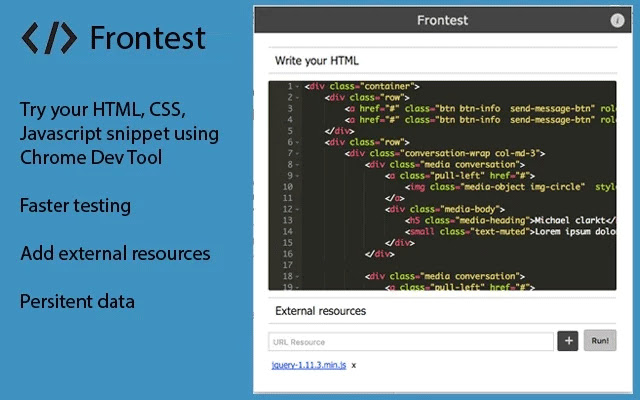 Frontest chrome谷歌浏览器插件_扩展第1张截图