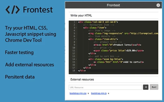 Frontest chrome谷歌浏览器插件_扩展第2张截图