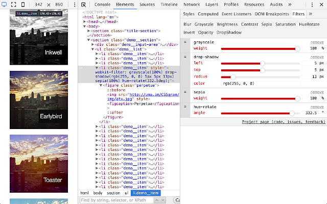 CSS Filters Editor chrome谷歌浏览器插件_扩展第1张截图