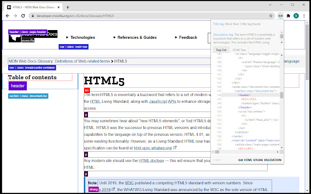 HTML Visual Validation chrome谷歌浏览器插件_扩展第2张截图