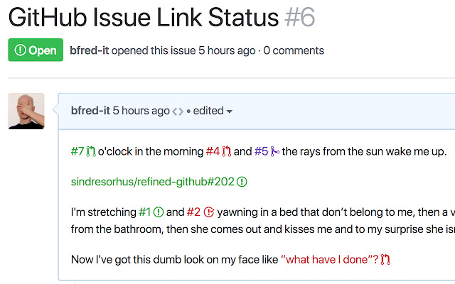 GitHub Issue Link Status chrome谷歌浏览器插件_扩展第1张截图