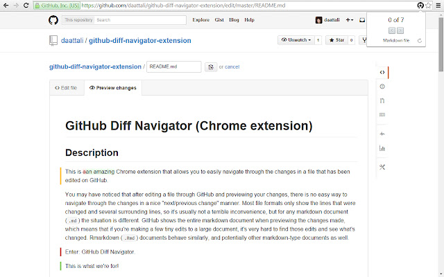 Diff Navigator for GitHub chrome谷歌浏览器插件_扩展第1张截图