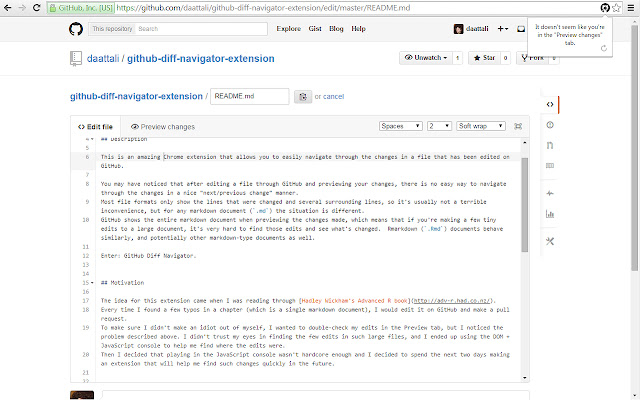Diff Navigator for GitHub chrome谷歌浏览器插件_扩展第4张截图