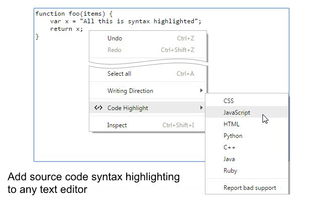 CodeHighlight - edit sources everywhere chrome谷歌浏览器插件_扩展第2张截图