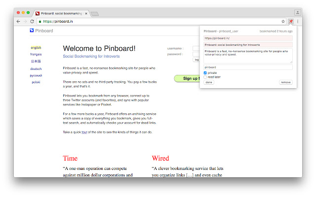 Pinboard++ for Pinboard chrome谷歌浏览器插件_扩展第1张截图