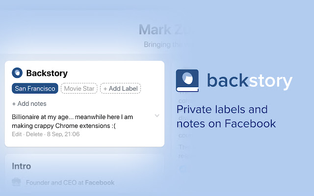Backstory: Remember Your Facebook Friends! chrome谷歌浏览器插件_扩展第1张截图