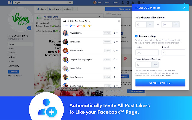 Invite Post Likers to Like Facebook™ Page chrome谷歌浏览器插件_扩展第2张截图