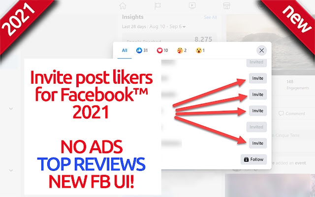 Invite post likers for Facebook™ - 2021 chrome谷歌浏览器插件_扩展第1张截图