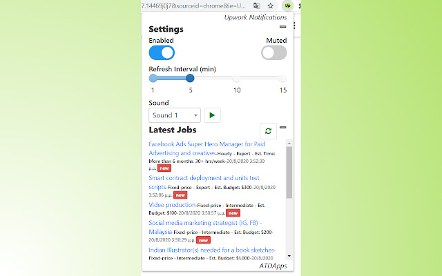 Upwork Job Search Refresher chrome谷歌浏览器插件_扩展第1张截图