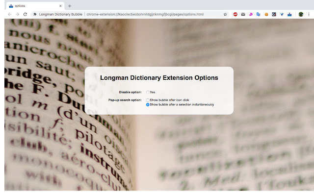 Longman Dictionary Bubble chrome谷歌浏览器插件_扩展第3张截图