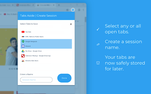 Tabs Aside chrome谷歌浏览器插件_扩展第1张截图