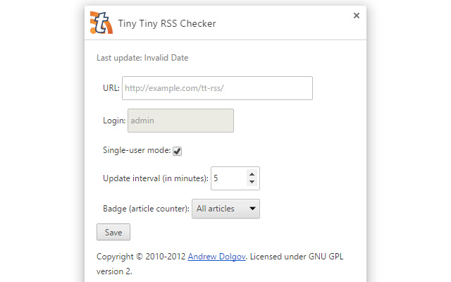 Tiny Tiny RSS Checker chrome谷歌浏览器插件_扩展第2张截图