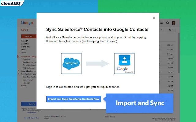 Sync Salesforce Contacts to Google by cloudHQ chrome谷歌浏览器插件_扩展第1张截图