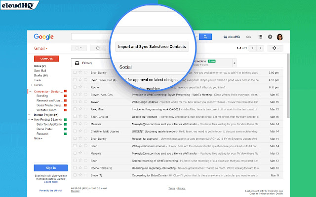 Sync Salesforce Contacts to Google by cloudHQ chrome谷歌浏览器插件_扩展第2张截图