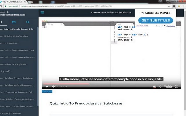 Udacity YT subtitles viewer chrome谷歌浏览器插件_扩展第3张截图