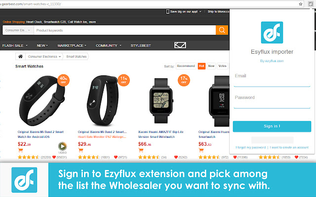 Ezyflux product Importer chrome谷歌浏览器插件_扩展第2张截图