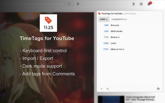 TimeTags for YouTube chrome谷歌浏览器插件_扩展第1张截图
