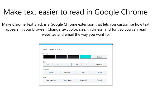 Make Chrome Text Black chrome谷歌浏览器插件_扩展第1张截图