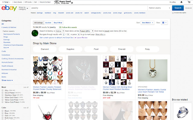 Search & Destroy for Amazon, Etsy and Ebay! chrome谷歌浏览器插件_扩展第2张截图