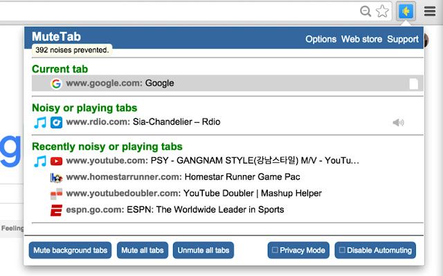 MuteTab chrome谷歌浏览器插件_扩展第1张截图