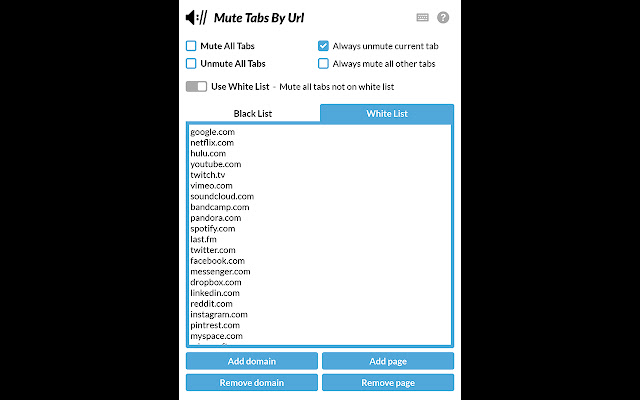 Mute Tabs By Url chrome谷歌浏览器插件_扩展第3张截图