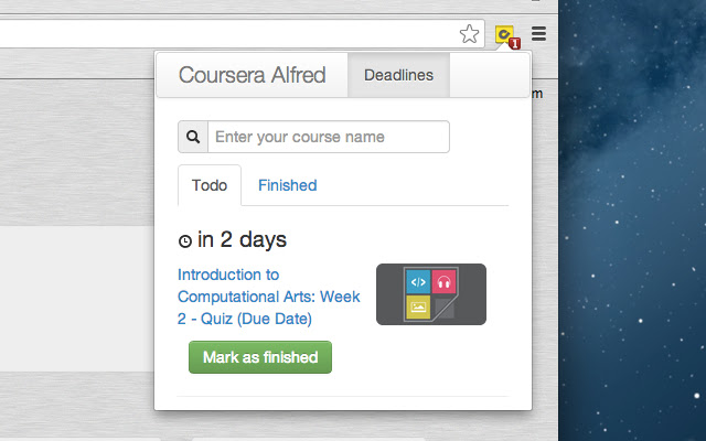Coursera Alfred chrome谷歌浏览器插件_扩展第1张截图