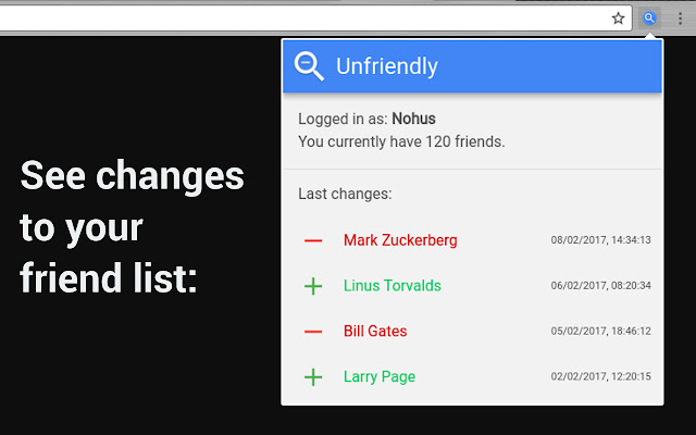 Unfriendly – Facebook Unfriend Notifications chrome谷歌浏览器插件_扩展第2张截图