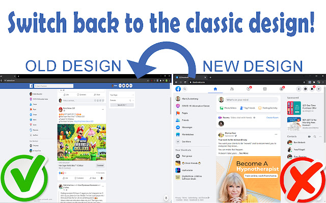 Switch to Classic design on Facebook™ chrome谷歌浏览器插件_扩展第1张截图