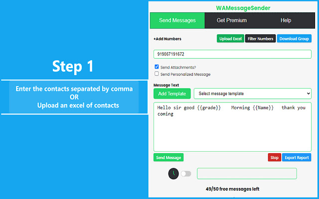 Quick Watsapp Messages – Message sender chrome谷歌浏览器插件_扩展第1张截图