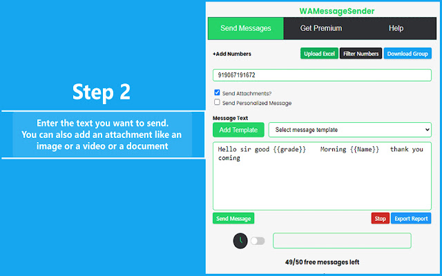 Quick Watsapp Messages – Message sender chrome谷歌浏览器插件_扩展第2张截图