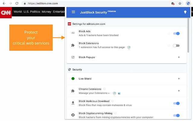 JustBlock Security chrome谷歌浏览器插件_扩展第6张截图
