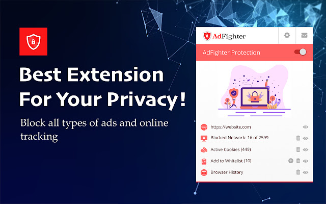 AdFighter- Faster,Safer & Smarter Ad Blocker chrome谷歌浏览器插件_扩展第1张截图