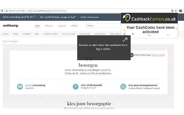 CashbackEarners Alertbar chrome谷歌浏览器插件_扩展第3张截图