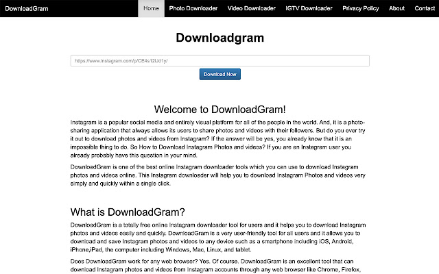 DownloadGram - Photos and Videos downloader chrome谷歌浏览器插件_扩展第1张截图