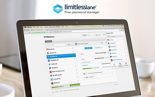 Limitlesslane - Free Password Manager chrome谷歌浏览器插件_扩展第1张截图