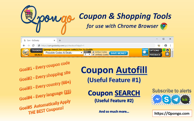Qpongo Coupon & Shopping Tool chrome谷歌浏览器插件_扩展第1张截图