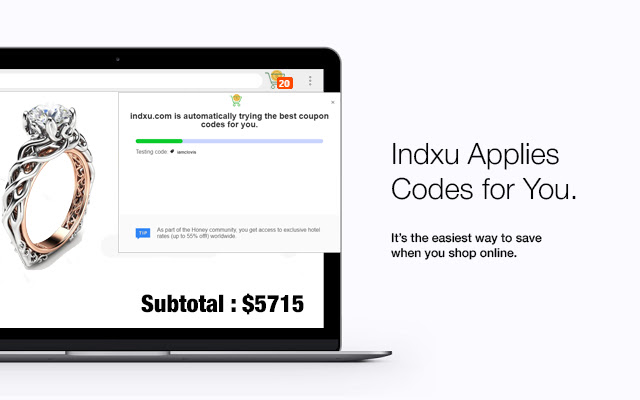 Indxu - Automatic Coupons at Checkout chrome谷歌浏览器插件_扩展第2张截图