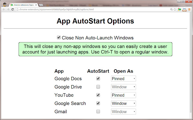 App AutoStart chrome谷歌浏览器插件_扩展第1张截图
