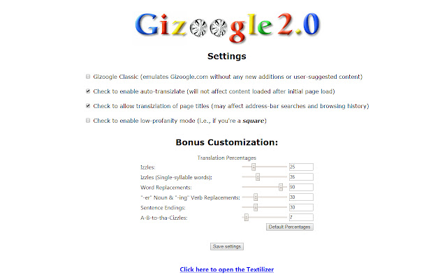 Gizoogle 2.0 chrome谷歌浏览器插件_扩展第4张截图