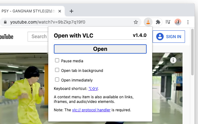 Open with VLC chrome谷歌浏览器插件_扩展第1张截图