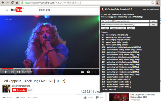 VLC 4 YouTube (beta) chrome谷歌浏览器插件_扩展第2张截图