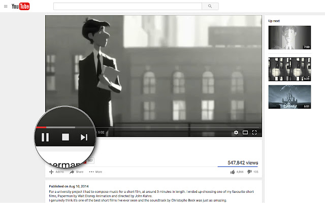 YouTube™ Stop Button chrome谷歌浏览器插件_扩展第1张截图